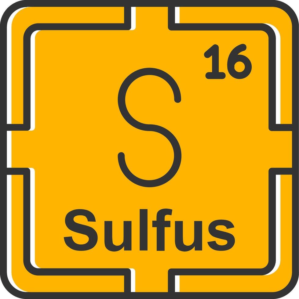 Sulfur Line Filled Slip Icon vector