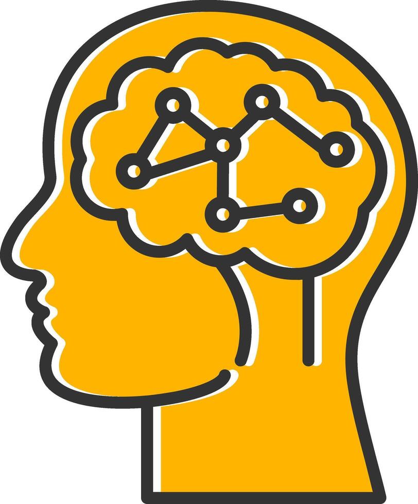 Neural Circuit Line Filled Slip Icon vector