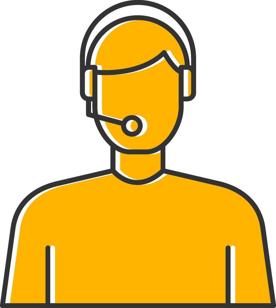 Virtual Assistant Line Filled Slip Icon vector