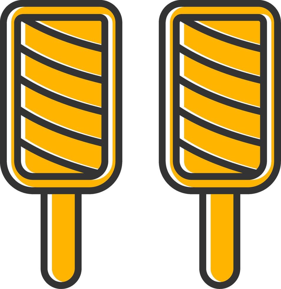 Popsicle Line Filled Slip Icon vector