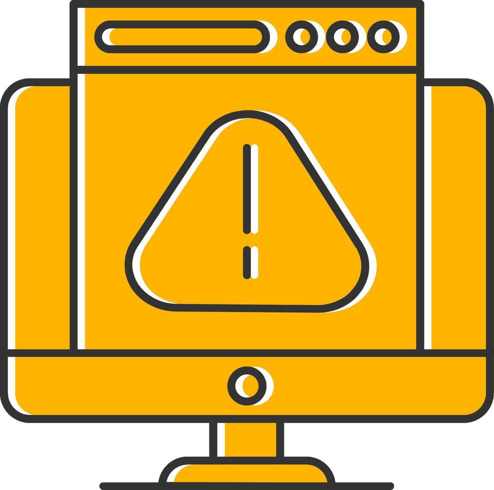 Web Alert Line Filled Slip Icon vector