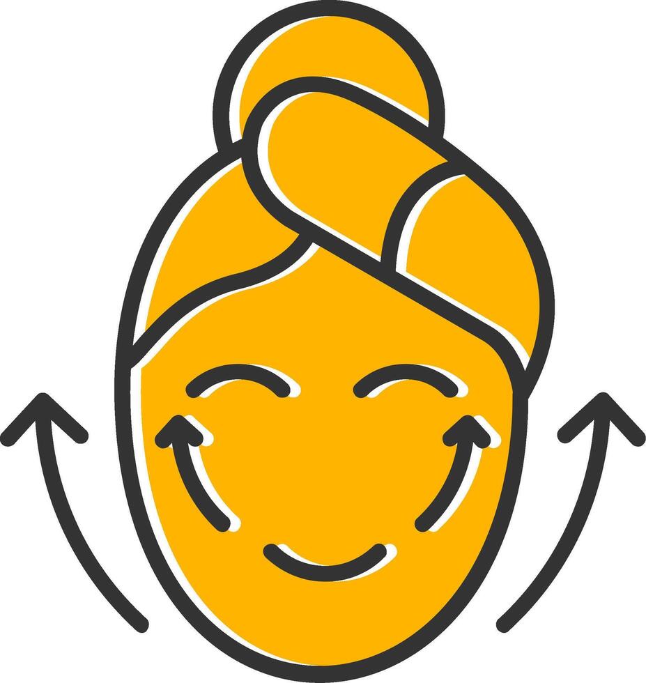 Facial Massage Line Filled Slip Icon vector
