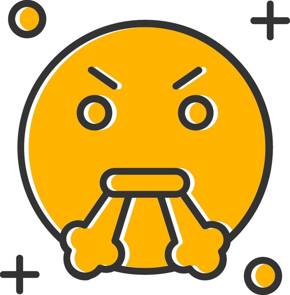 Angry Line Filled Slip Icon vector