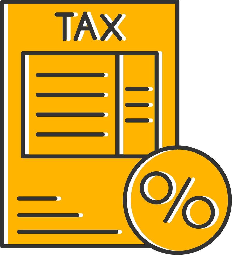 Tax Percentage Line Filled Slip Icon vector