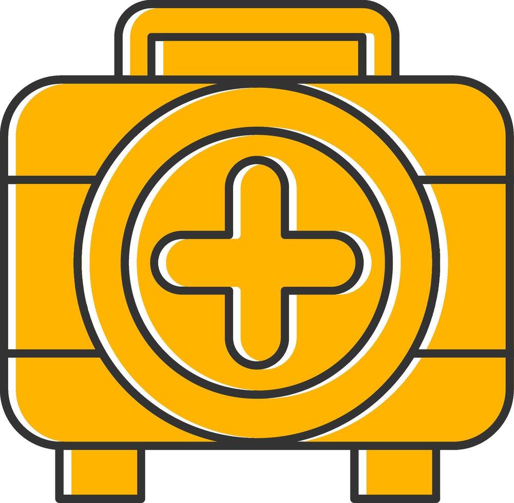 First Aid Kit Line Filled Slip Icon vector