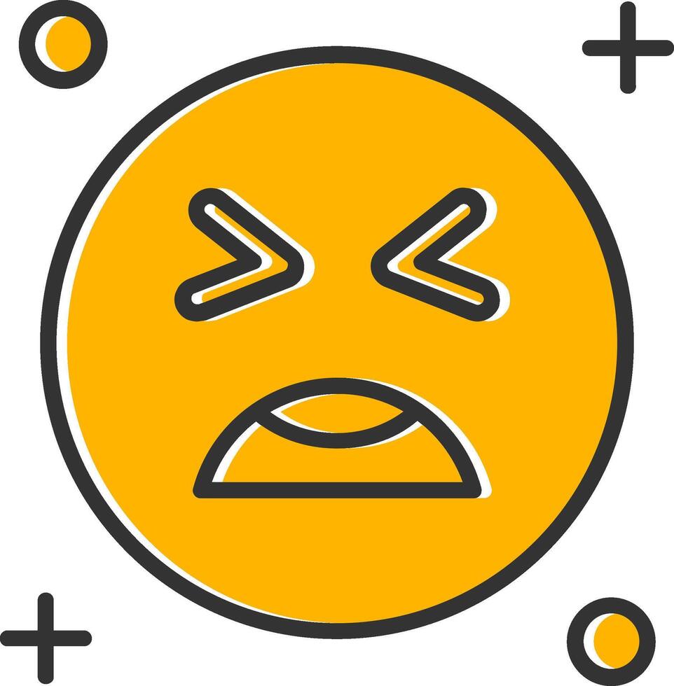 Anguish Line Filled Slip Icon vector
