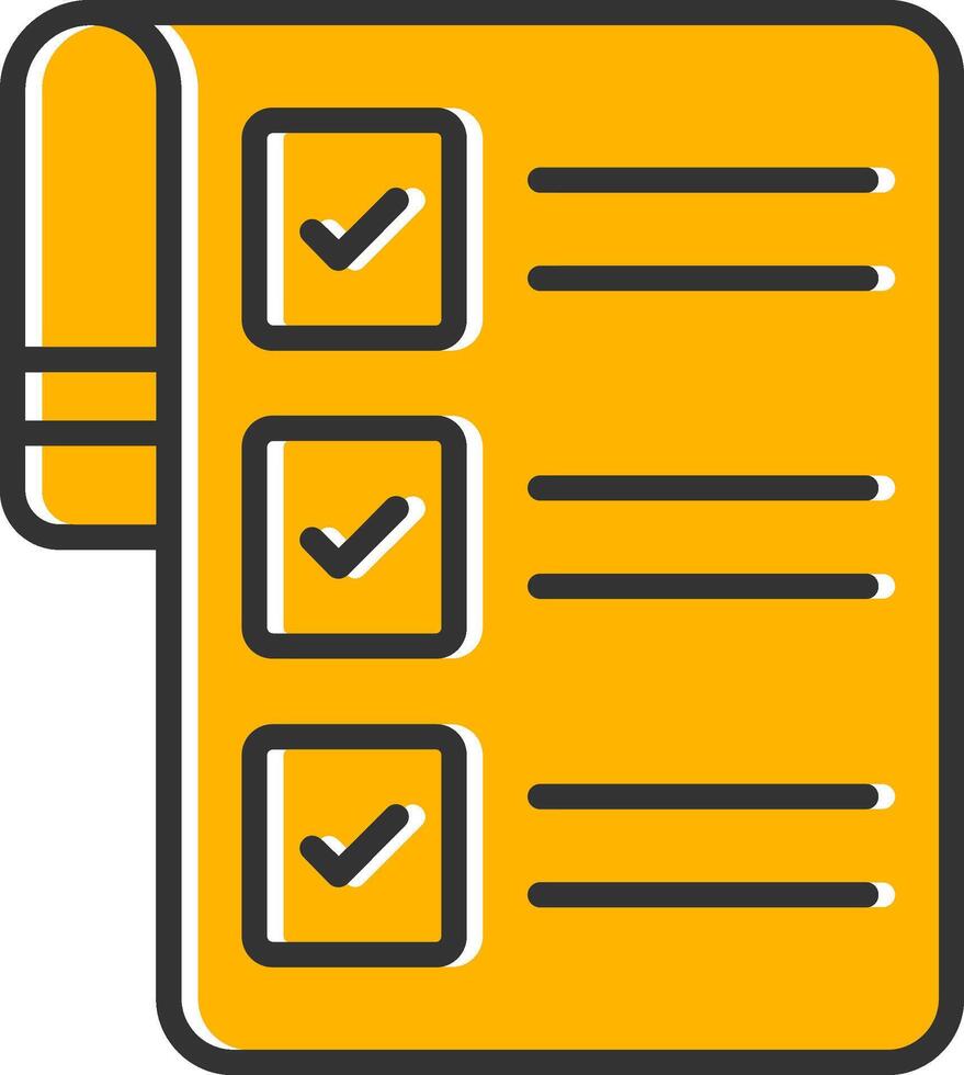 Checklist Line Filled Slip Icon vector
