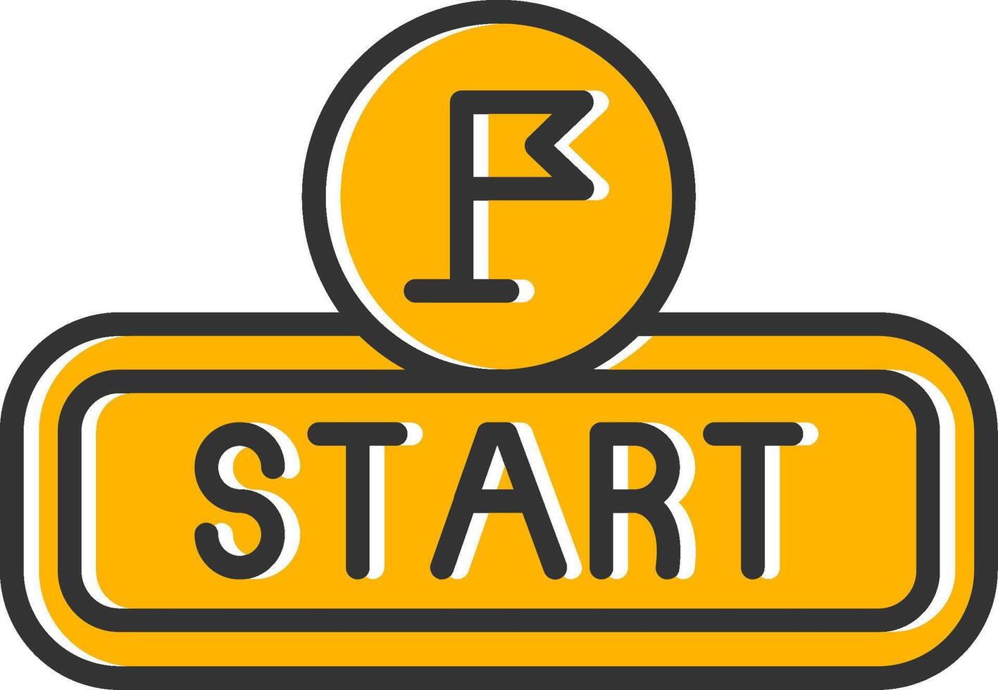 Start Line Filled Slip Icon vector