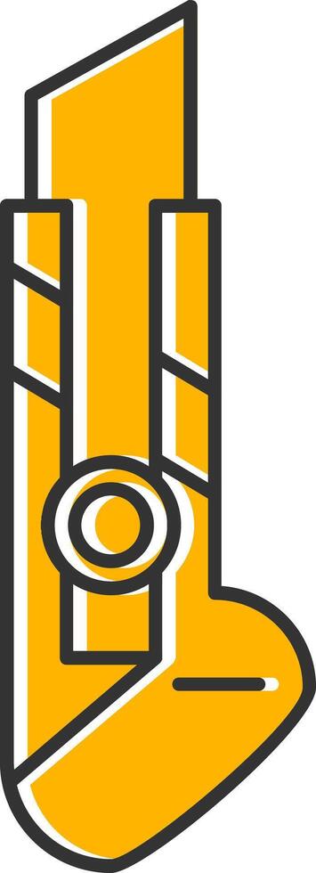 Utility Knife Line Filled Slip Icon vector