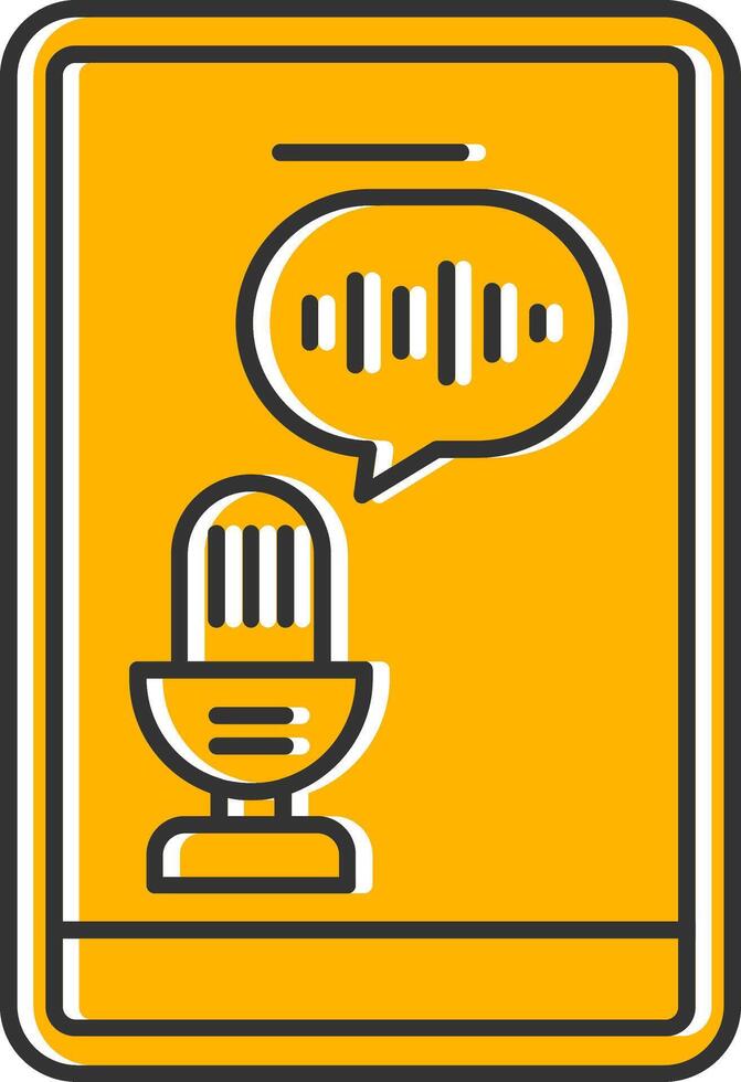 Voice Recognition Line Filled Slip Icon vector