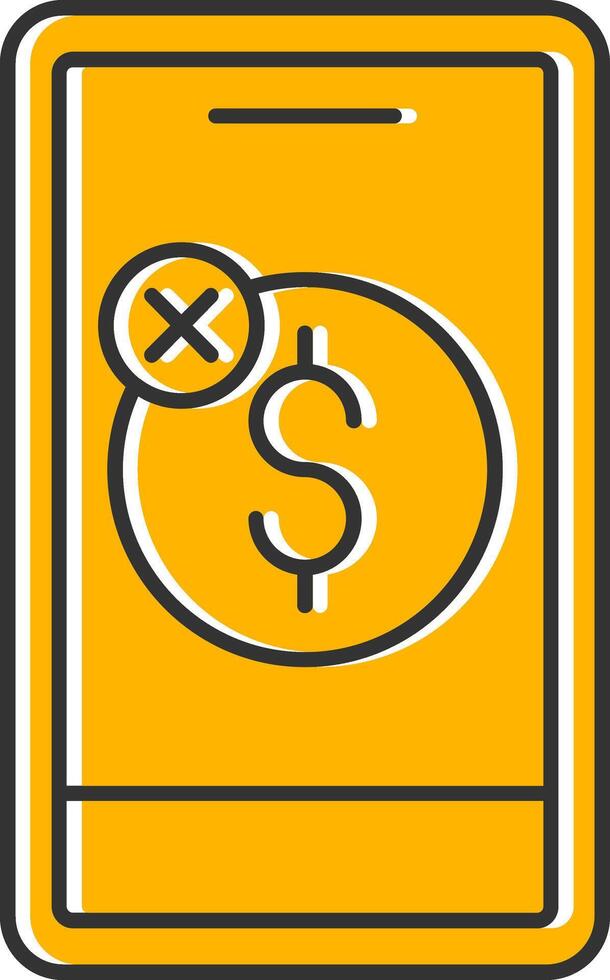 No Sales Line Filled Slip Icon vector