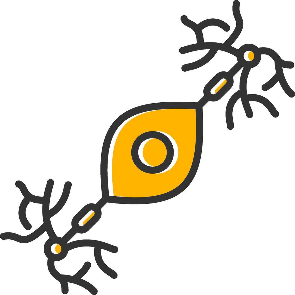 Bipolar Neuron Line Filled Slip Icon vector