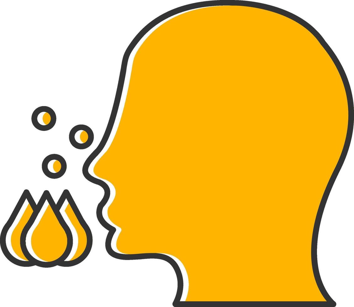 Pollen Allergy Line Filled Slip Icon vector