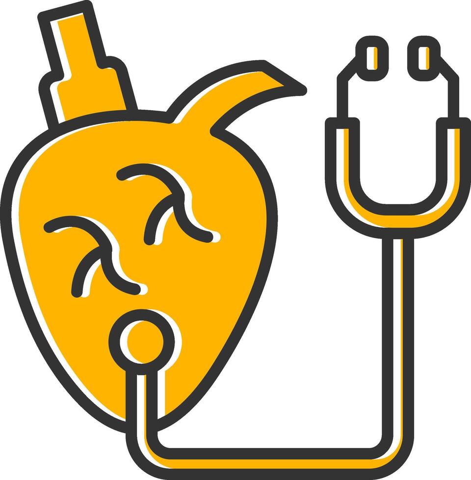 Heart Checkup Line Filled Slip Icon vector
