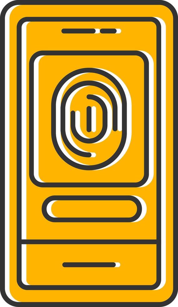 Fingerprint Scanner Line Filled Slip Icon vector
