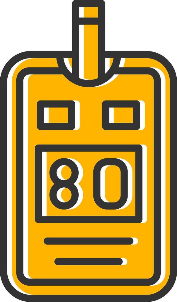 Glucose Meter Line Filled Slip Icon vector