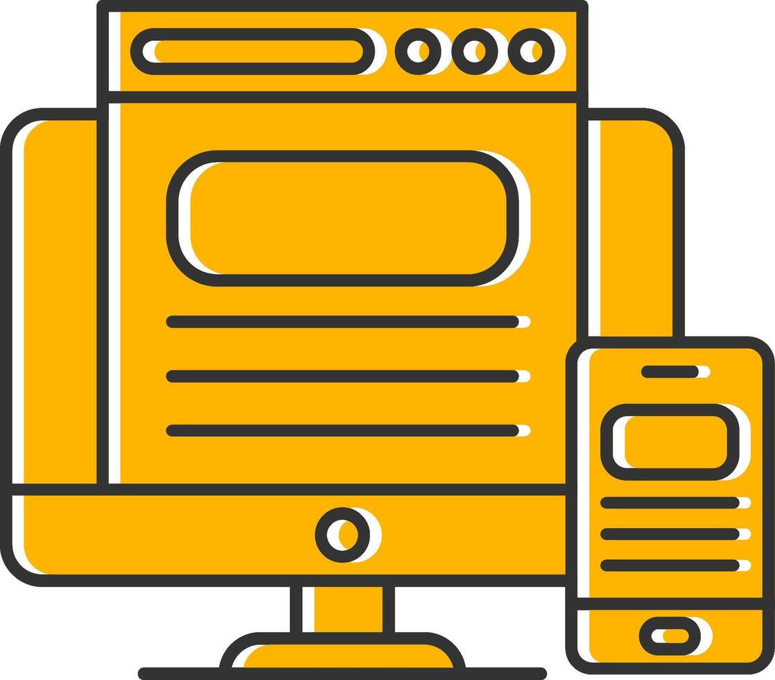 Responsive Design Line Filled Slip Icon vector