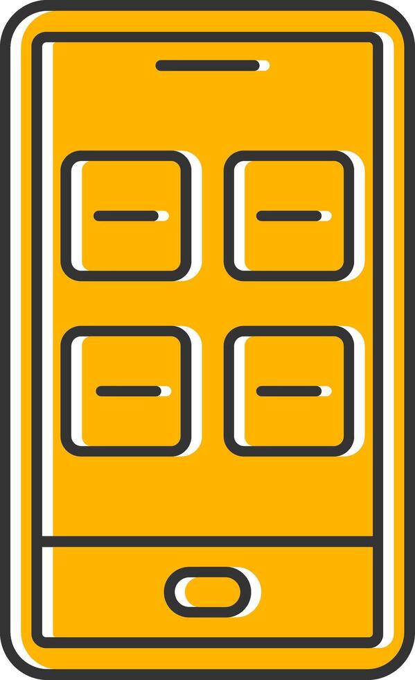 Mobile Phone Line Filled Slip Icon vector