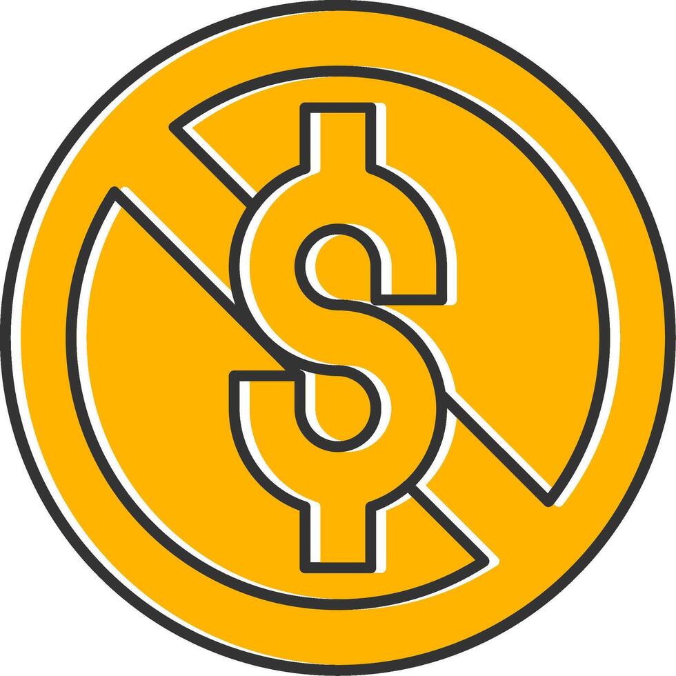 No Sales Line Filled Slip Icon vector