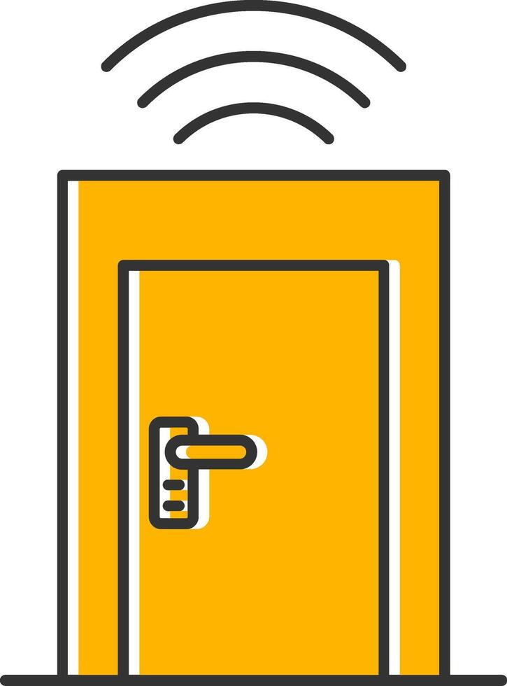 Smart Door Line Filled Slip Icon vector