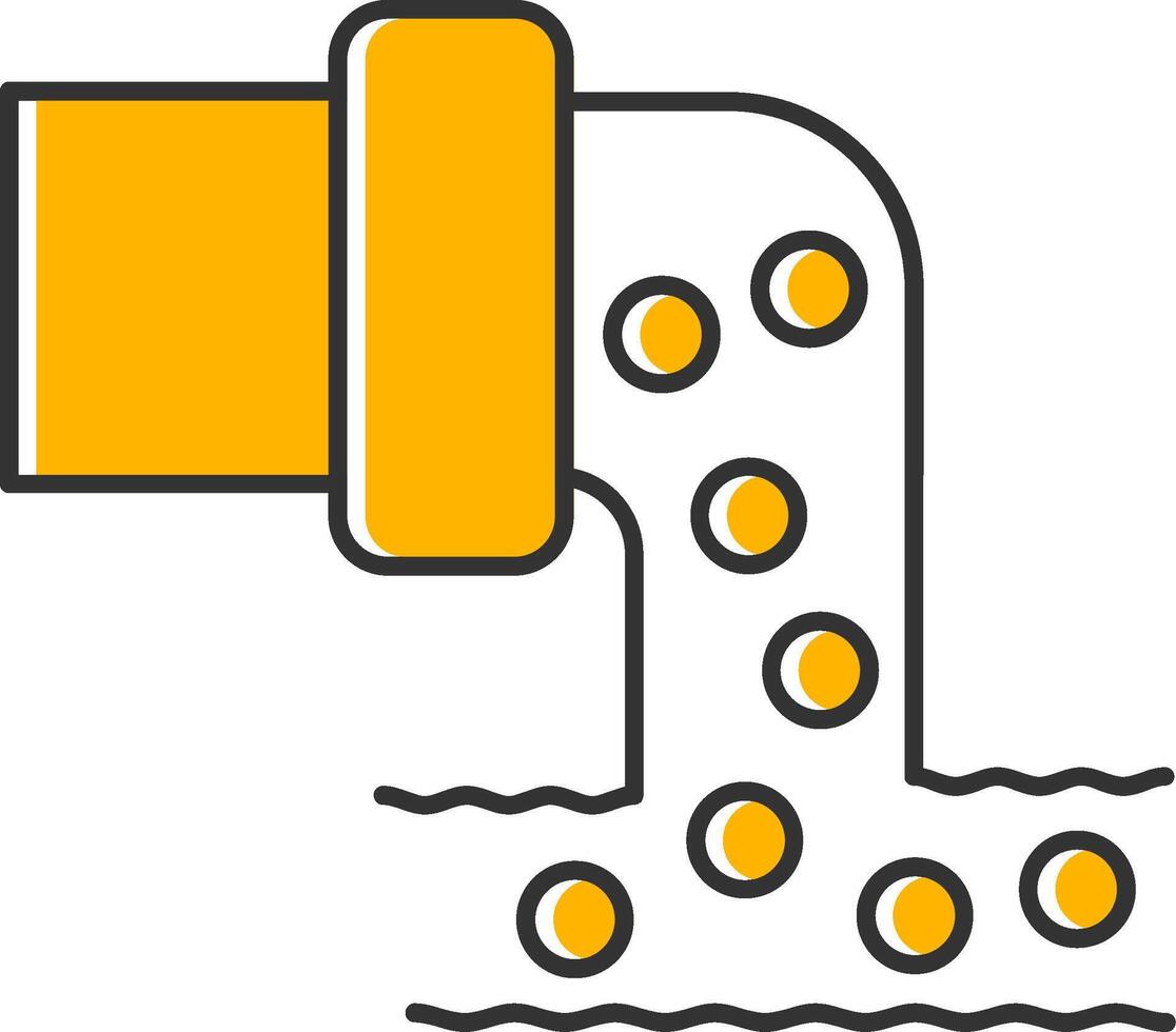 Sewage Line Filled Slip Icon vector