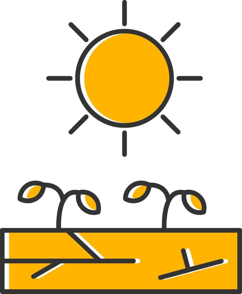 Desertification Line Filled Slip Icon vector
