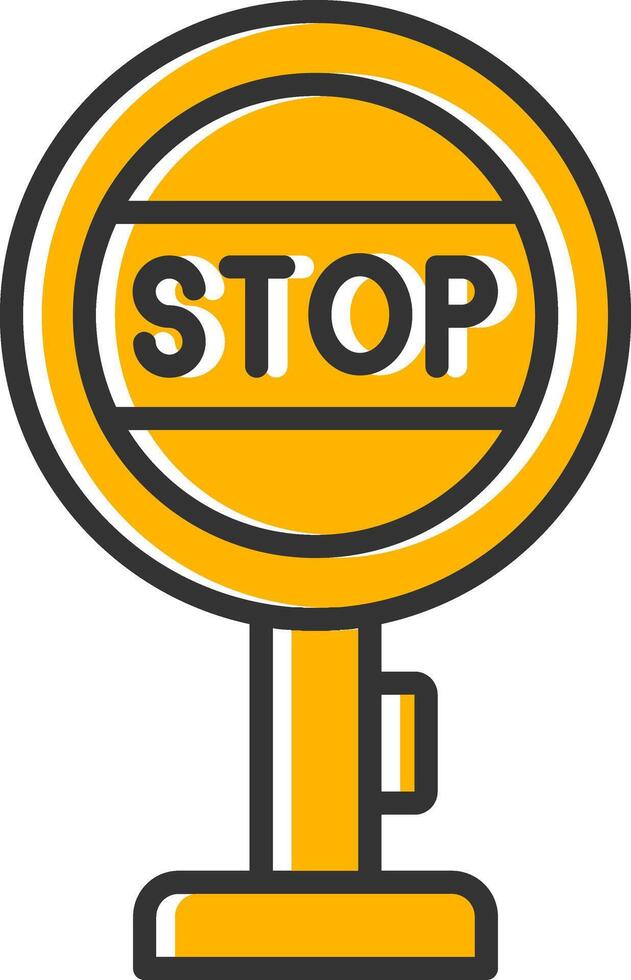Stop Sign Board Line Filled Slip Icon vector