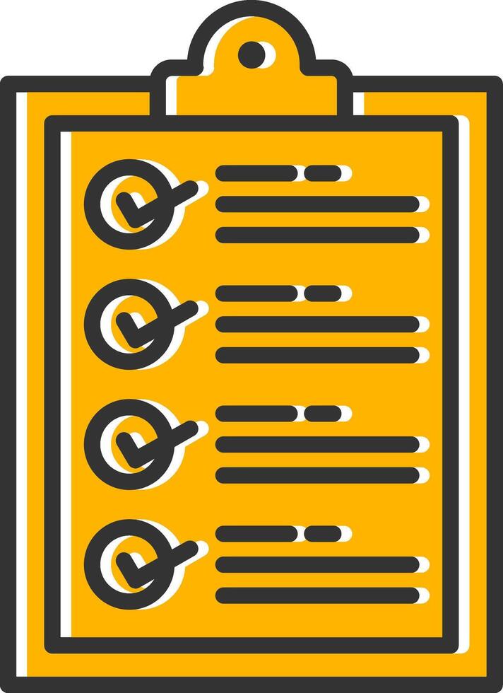 Checklist Line Filled Slip Icon vector