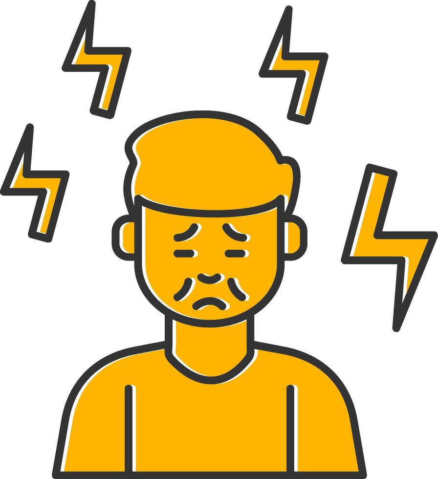 Depression Line Filled Slip Icon vector