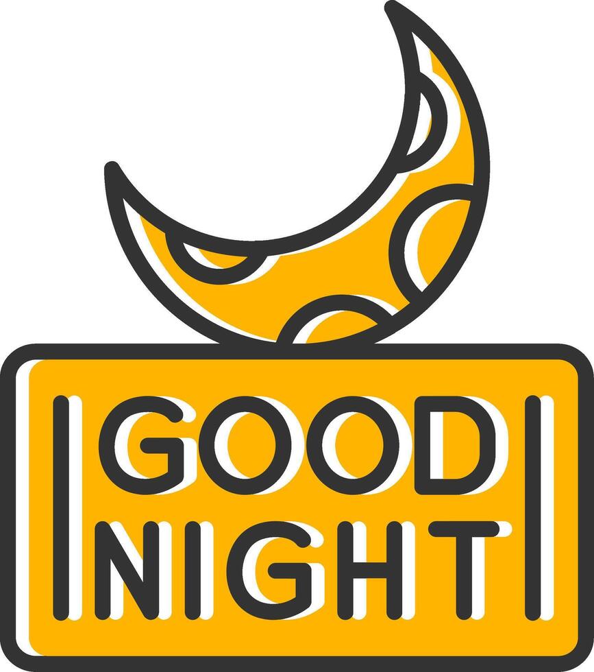 Good Night Line Filled Slip Icon vector