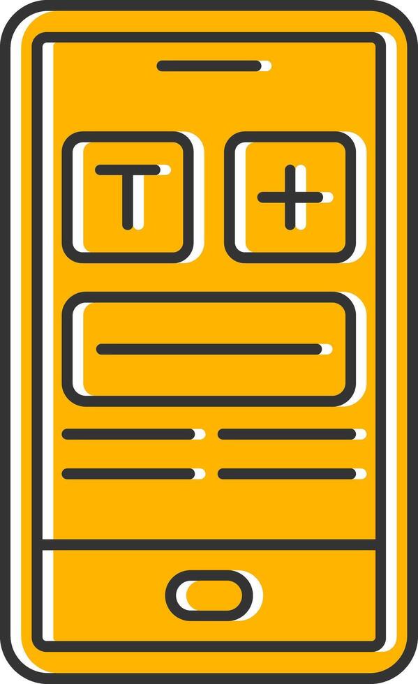 Mobile Phone Line Filled Slip Icon vector