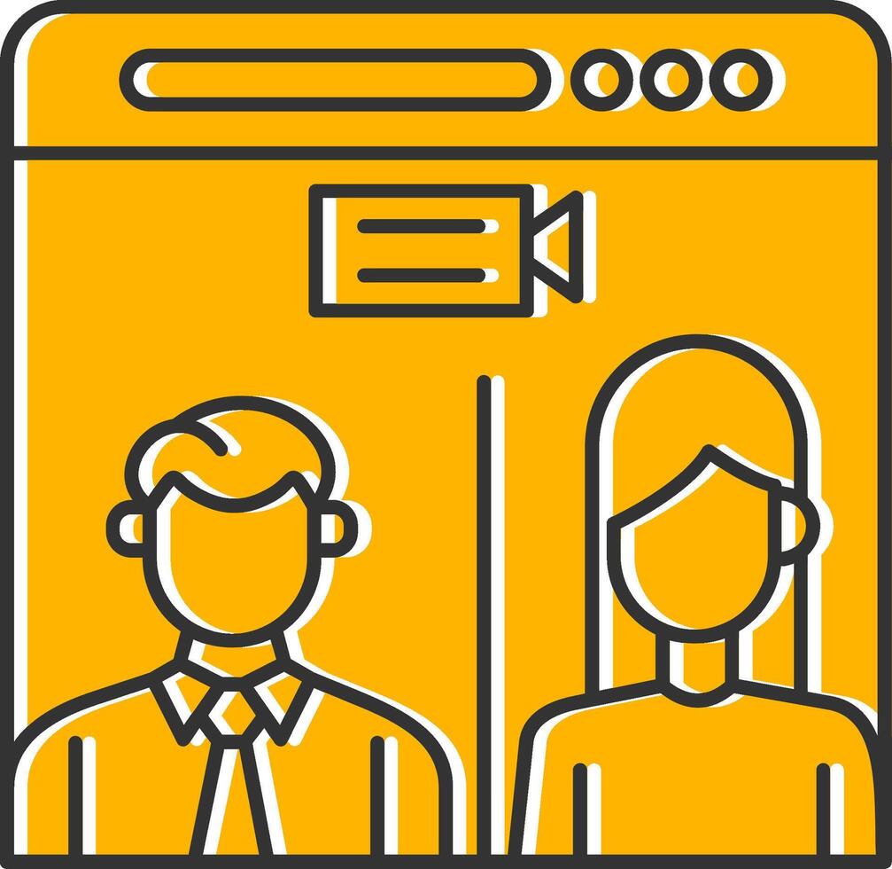 Web Conference Line Filled Slip Icon vector