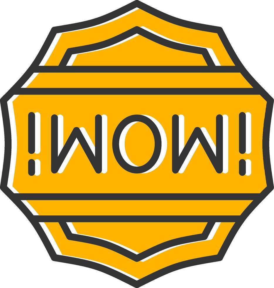 Wow Line Filled Slip Icon vector