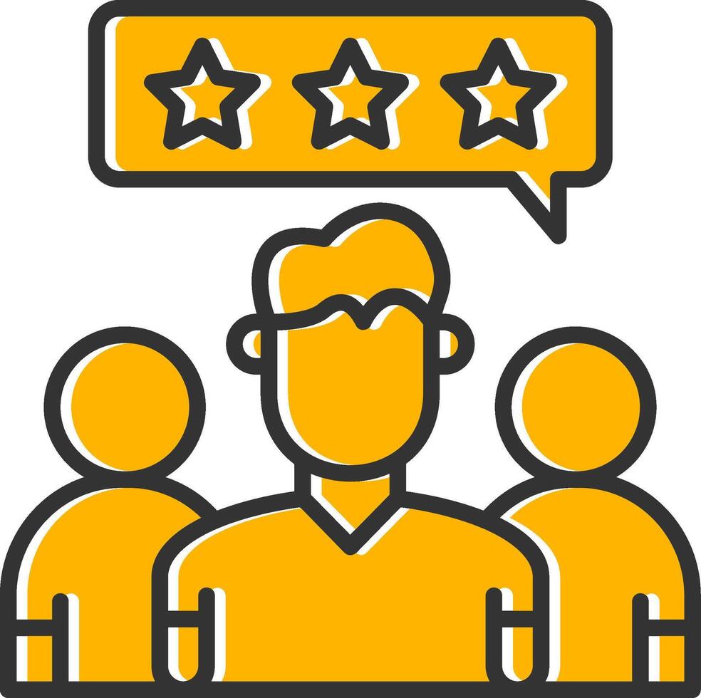 Leadership Rating Line Filled Slip Icon vector