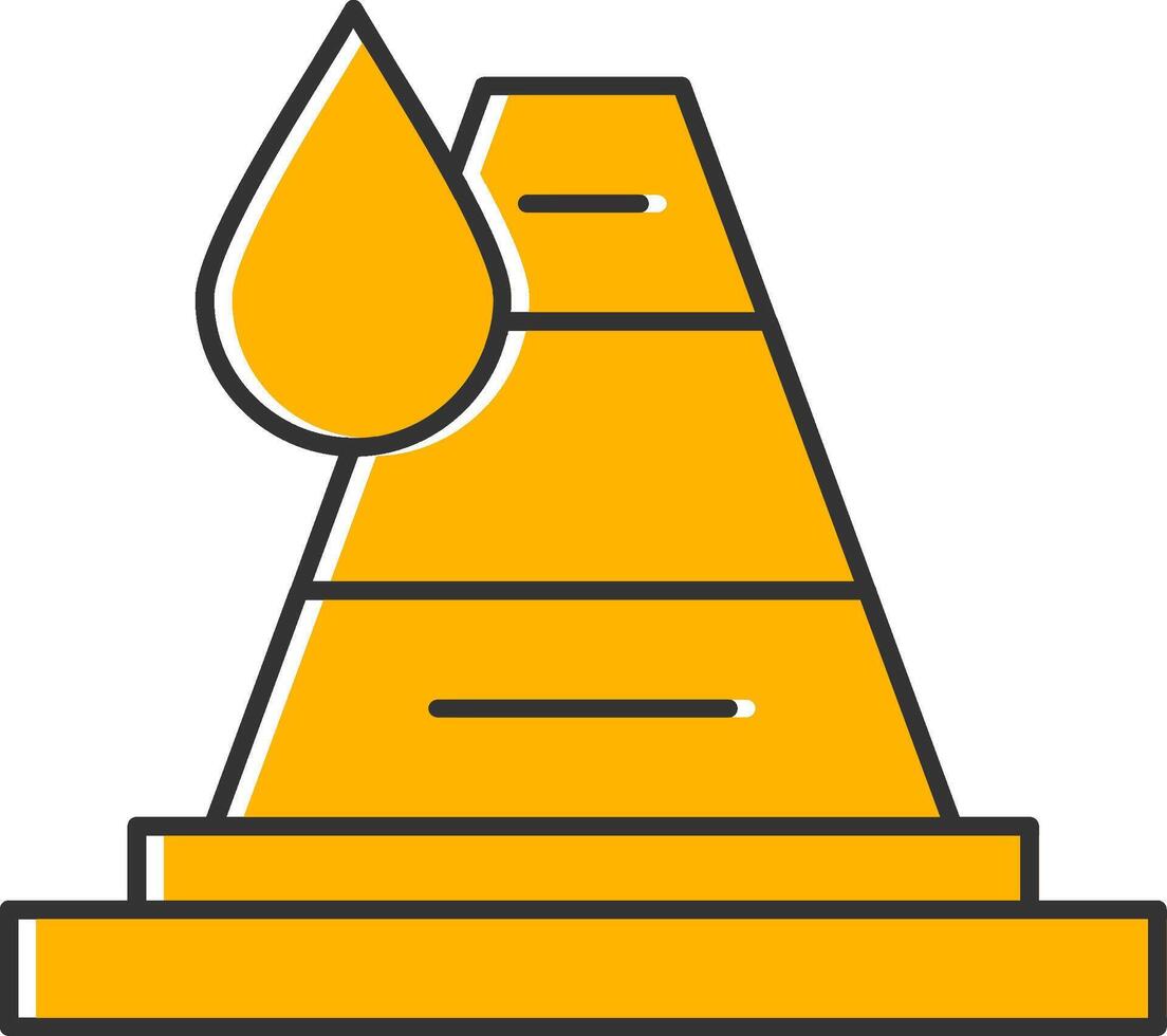 Traffic Cone Line Filled Slip Icon vector