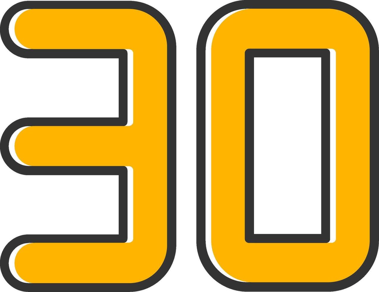 Thirty Line Filled Slip Icon vector