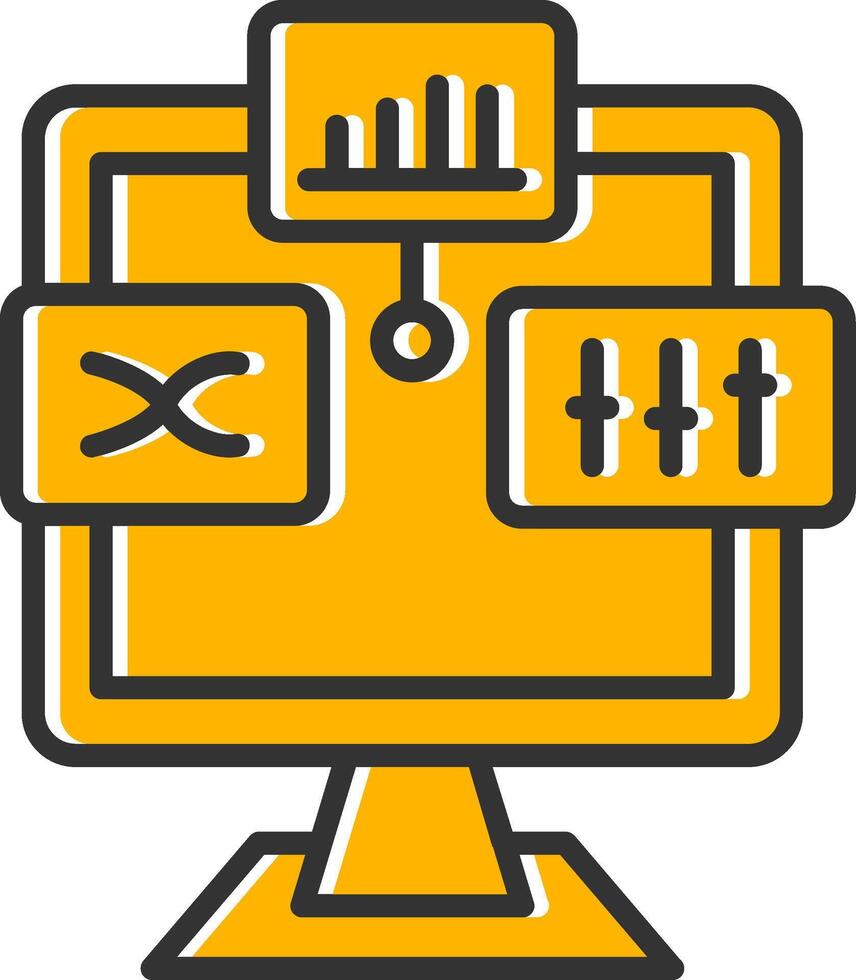 Analysis Line Filled Slip Icon vector