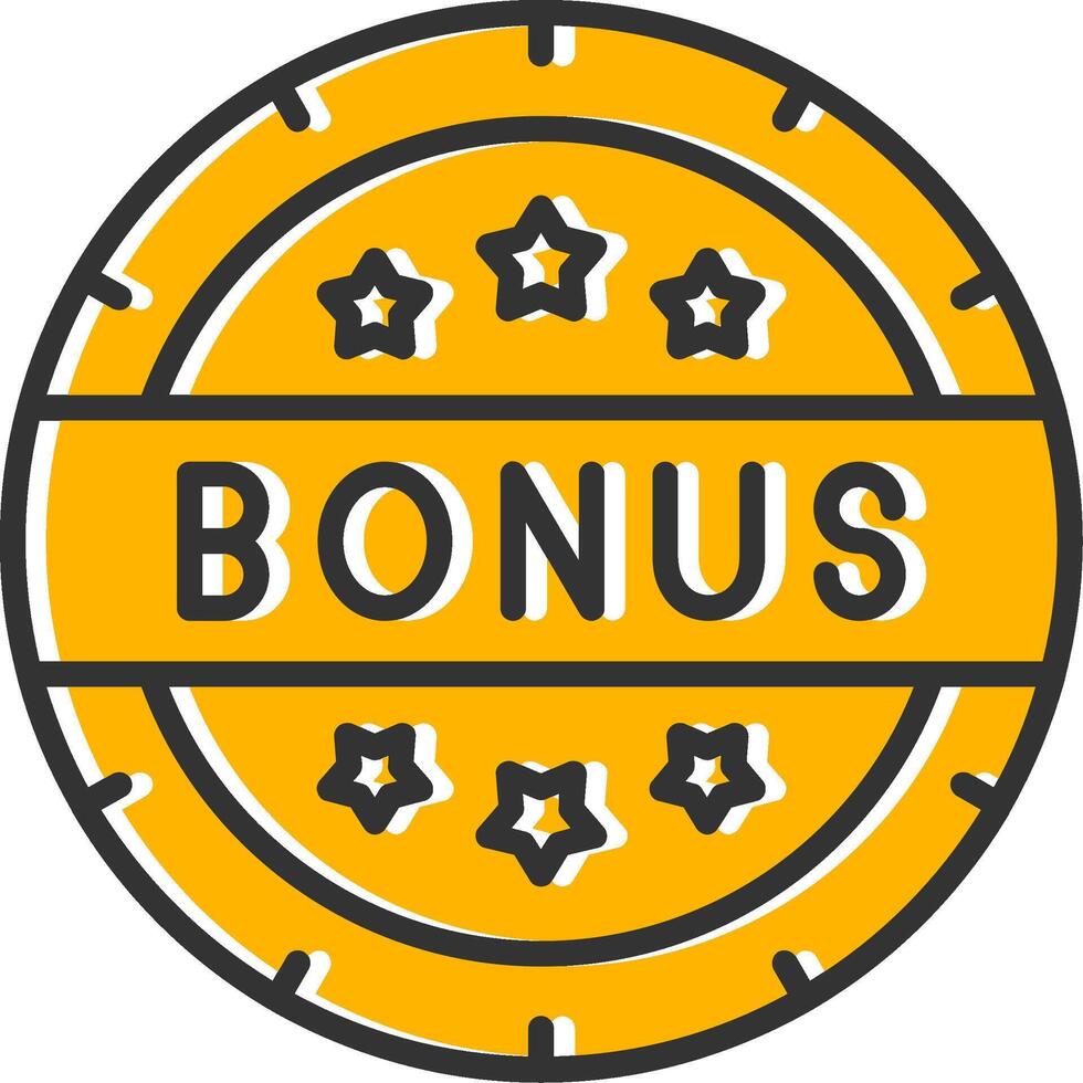 Bonus Line Filled Slip Icon vector