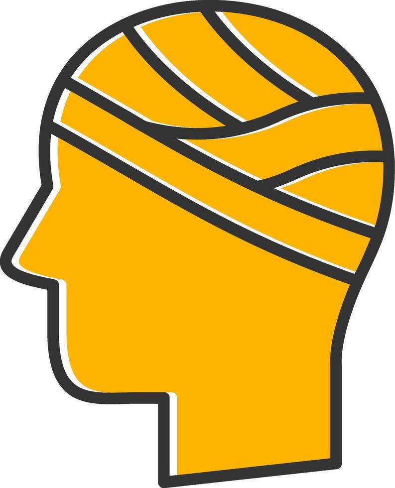 Head Line Filled Slip Icon vector