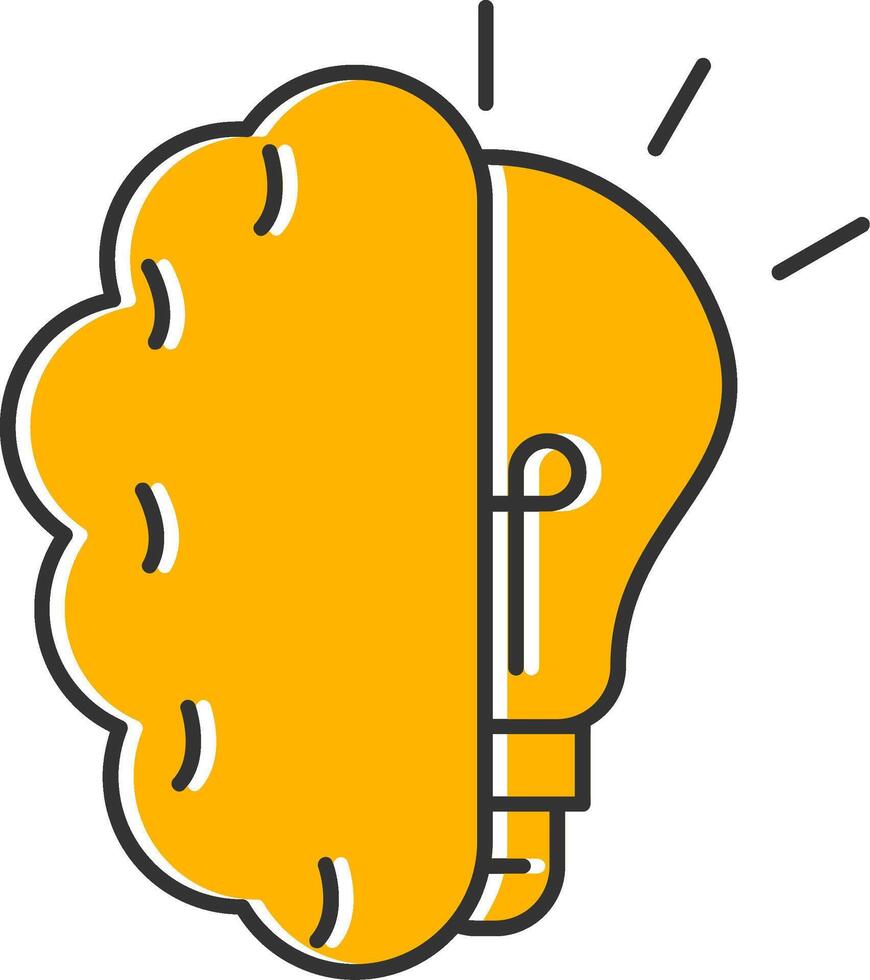 Brainstroming Line Filled Slip Icon vector