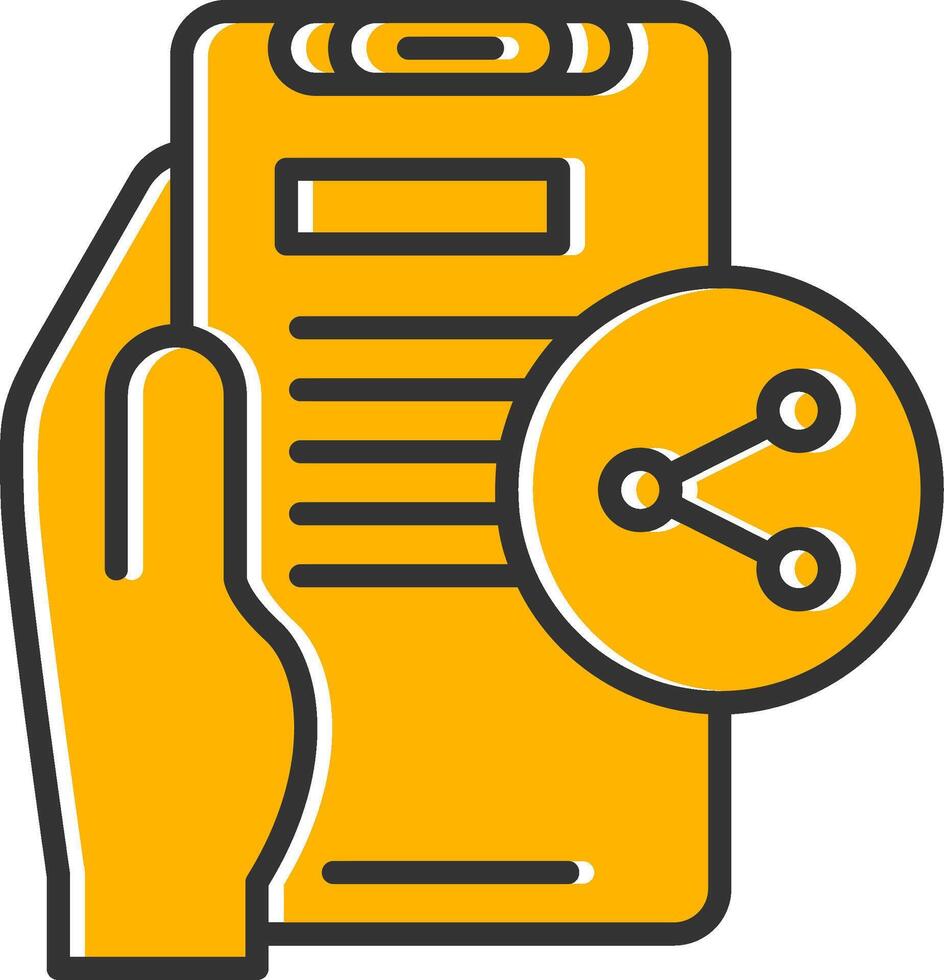 Share Line Filled Slip Icon vector