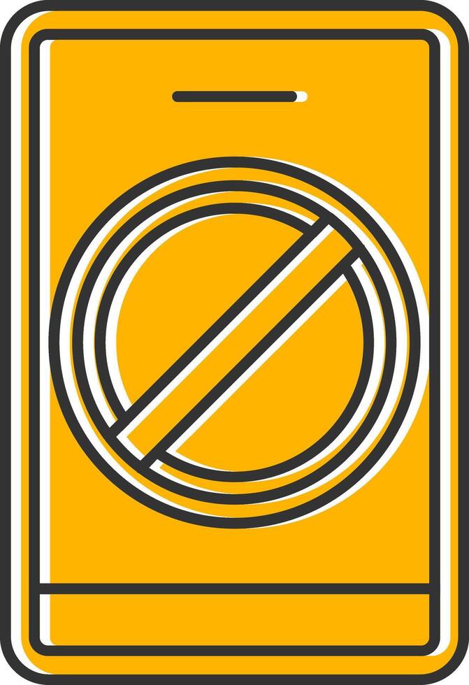 Block Contact Line Filled Slip Icon vector