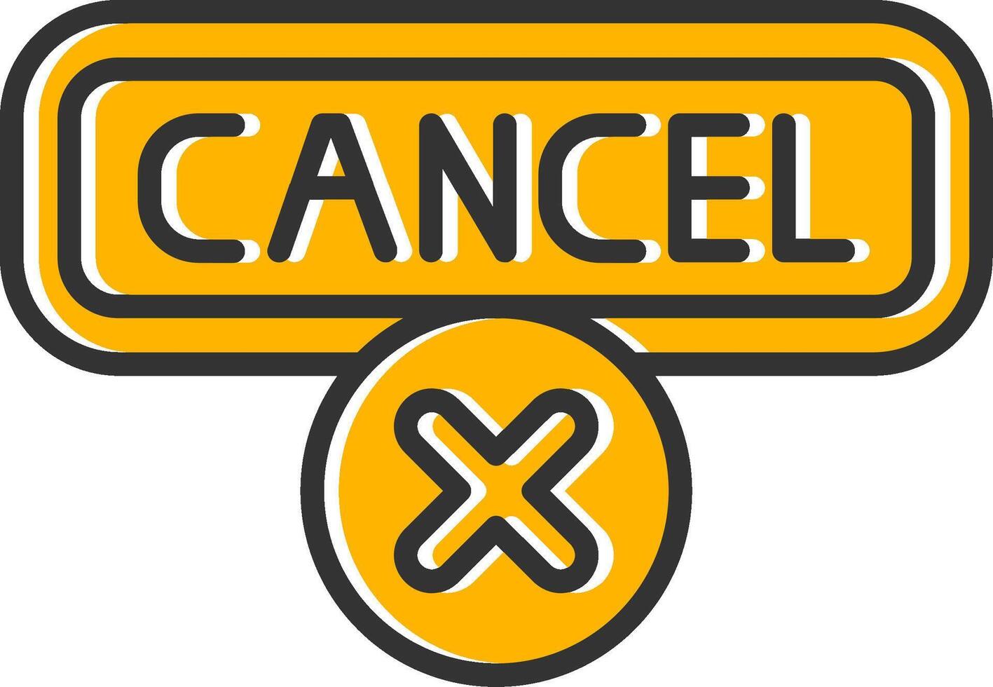 Cancel Line Filled Slip Icon vector