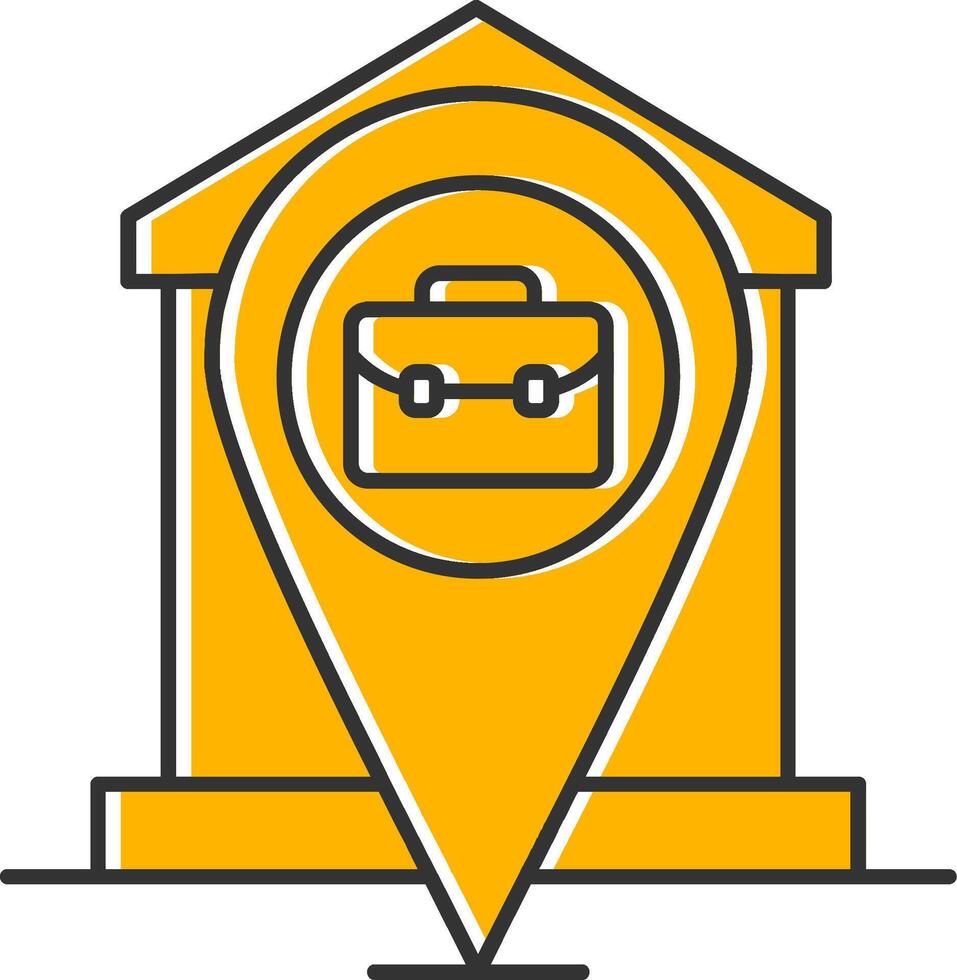 Remote Working Line Filled Slip Icon vector
