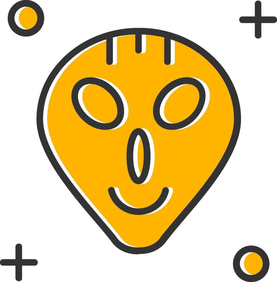 Alien Line Filled Slip Icon vector