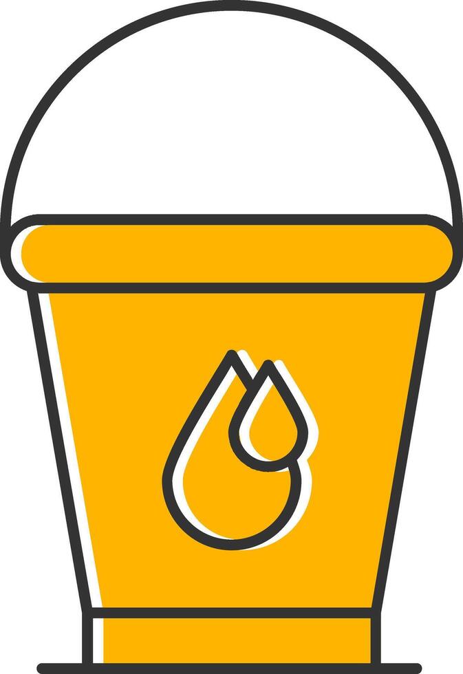 Water Bucket Line Filled Slip Icon vector