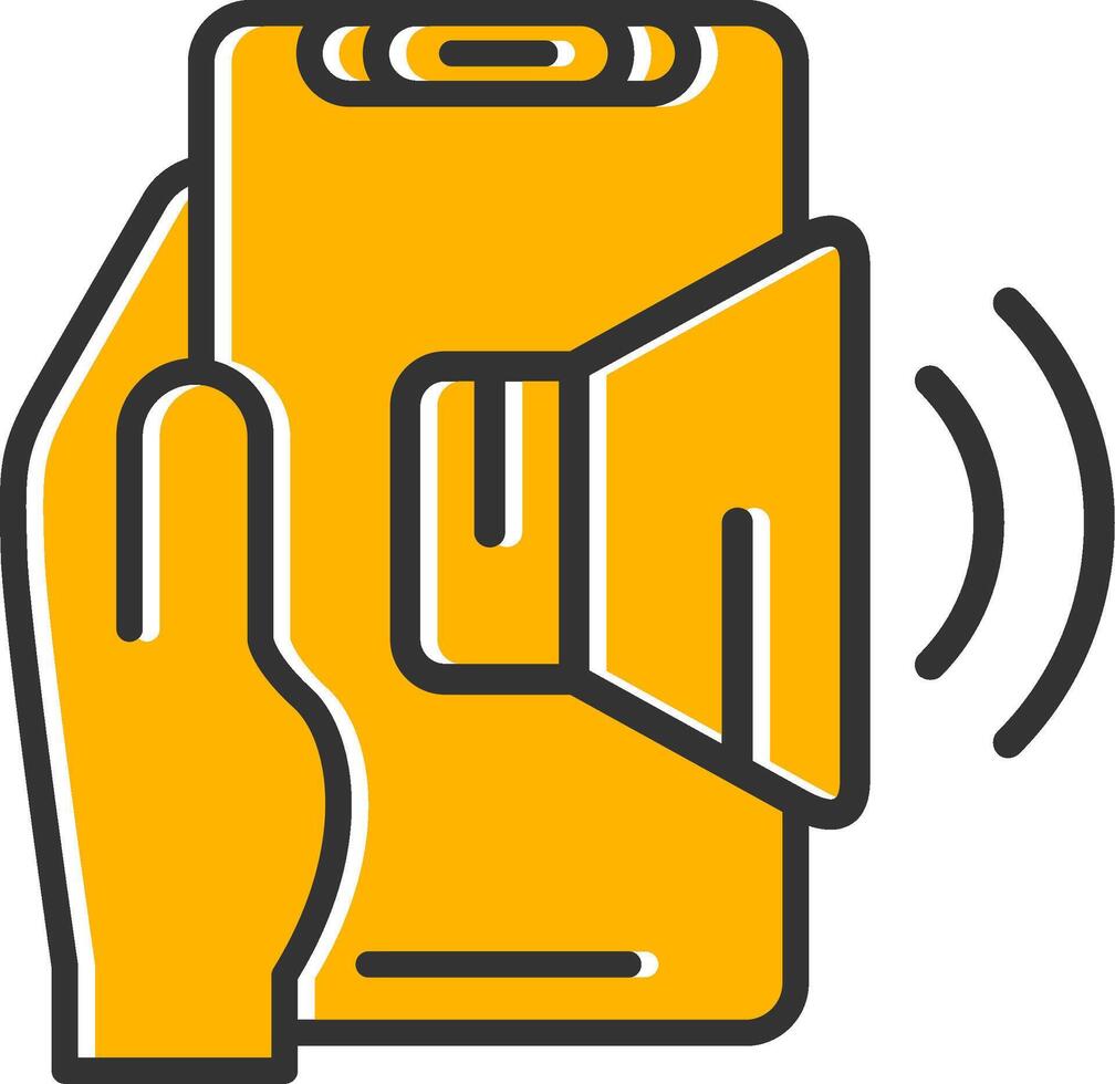 Volume Line Filled Slip Icon vector