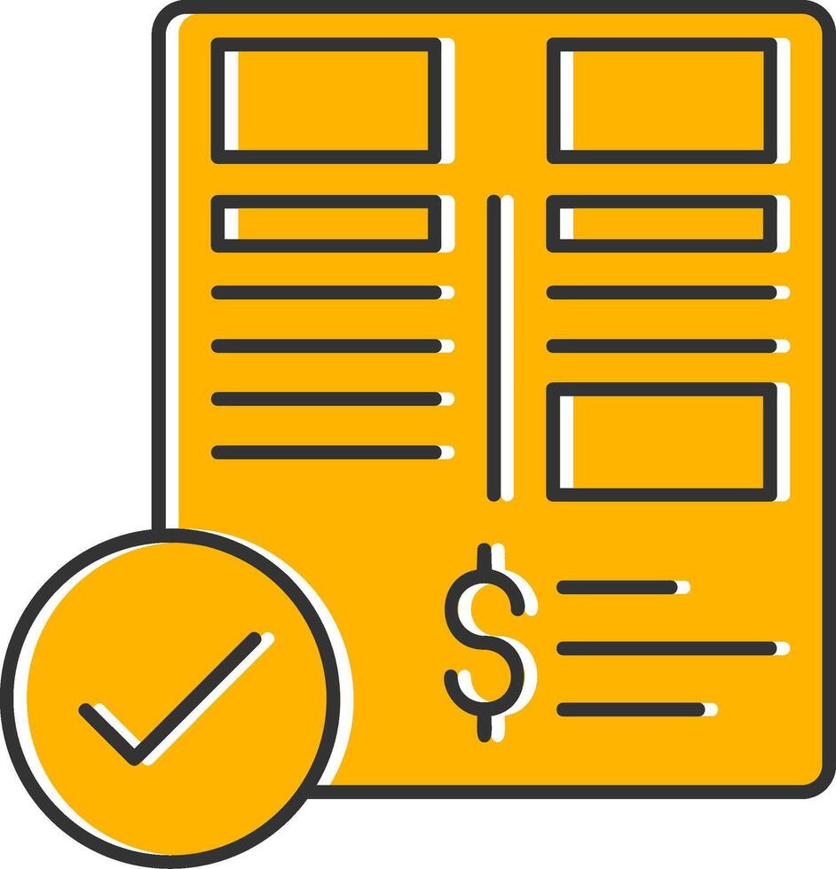 Balance Sheet Line Filled Slip Icon vector