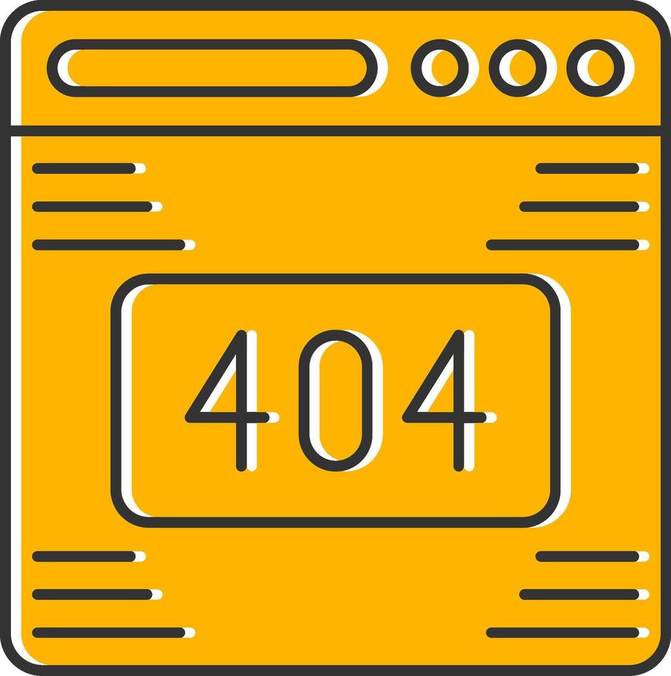 404 Error Line Filled Slip Icon vector