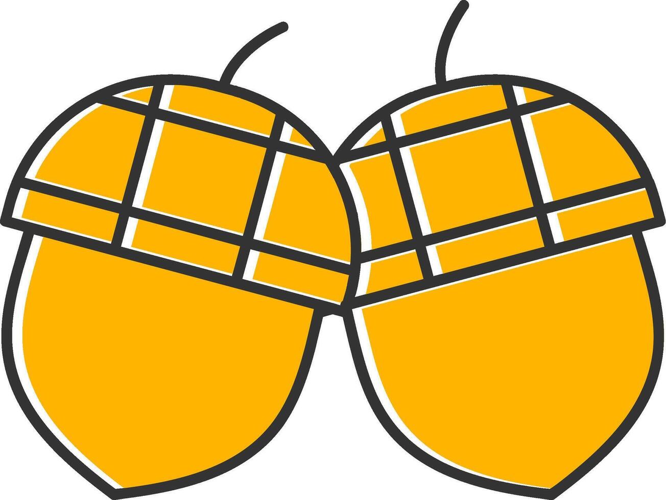 Acorn Line Filled Slip Icon vector